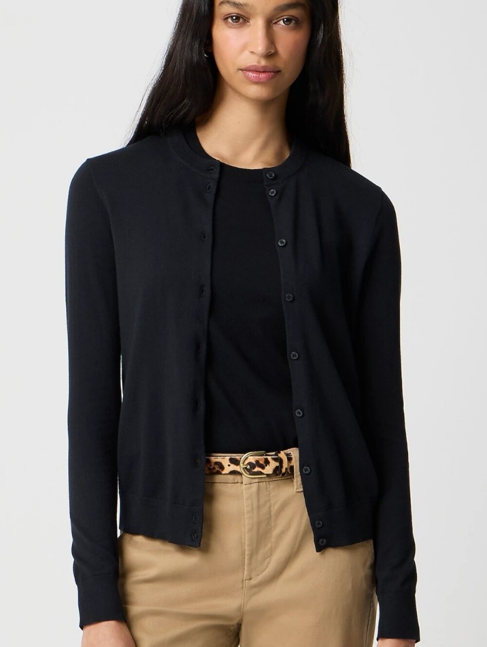 J. Crew Classic Black Button-Up Knit Cardigan New 2X